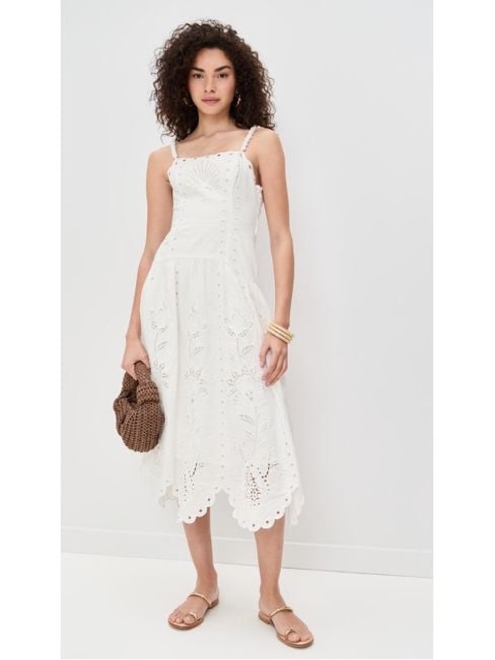 Farm Rio White Off Richilieu Midi Dress NWT - Picture 11 of 13